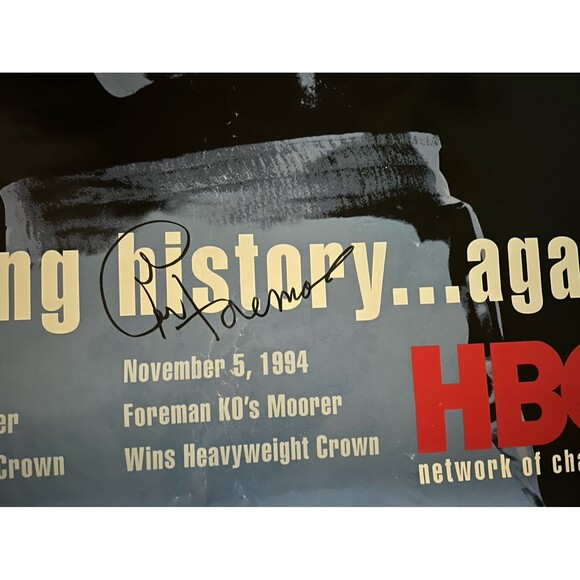 Autographed George Foreman original vintage HBO fight boxing poster - Picture 2 of 4